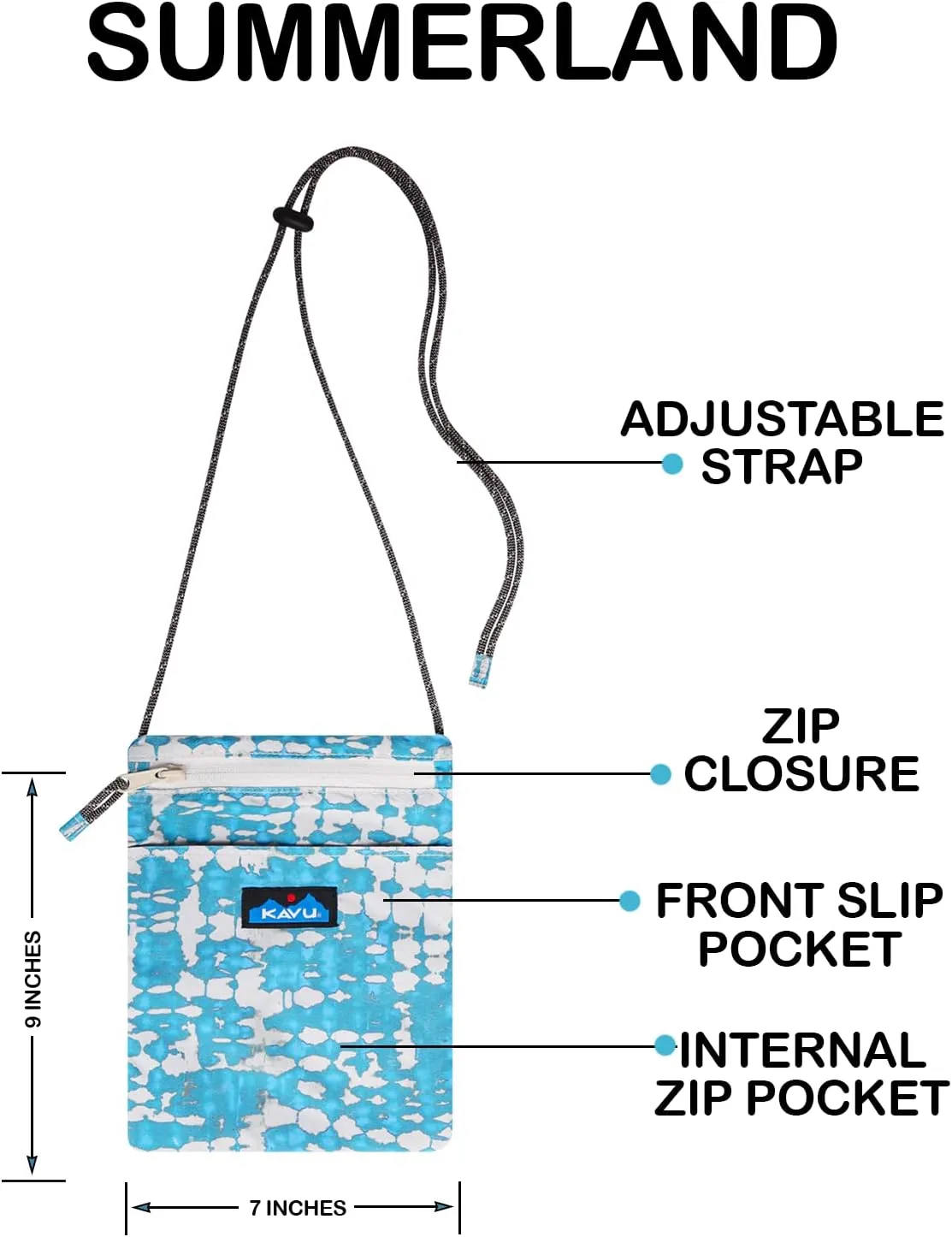 KAVU Summerland Pouch Passport Crossbody Rope Sling