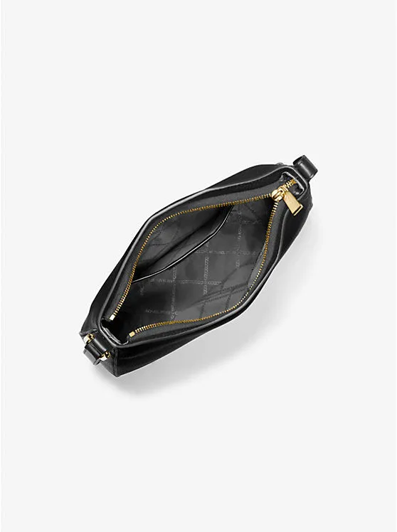 Kensington Large Pebbled Leather Crossbody Bag - Black