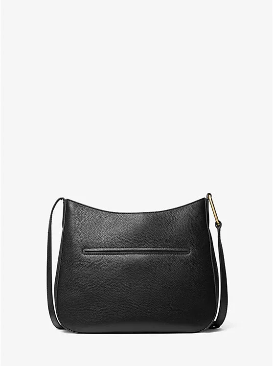 Kensington Large Pebbled Leather Crossbody Bag - Black