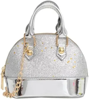 Kids Purse Mini Purse Handbag Toddler Bag PU Leather Handbag Christmas Gift Birthday Gift Holiday Gift for Girl Party Gift (Silver)