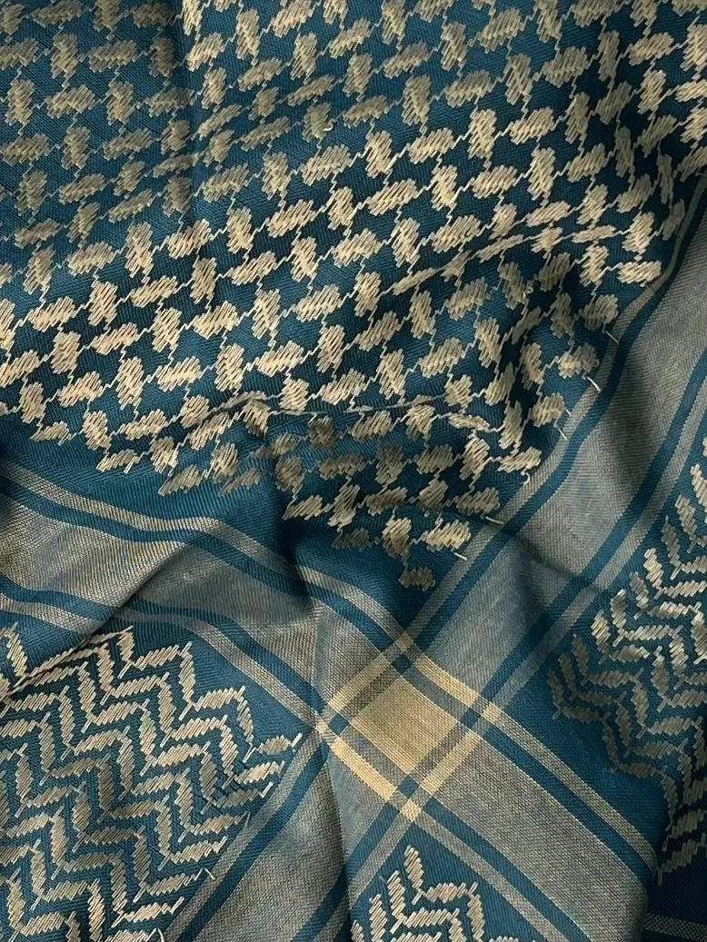 Kiffeyeh bag  Petrol Blue & Gold