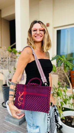 Kiffeyeh bag -Purple & Coral