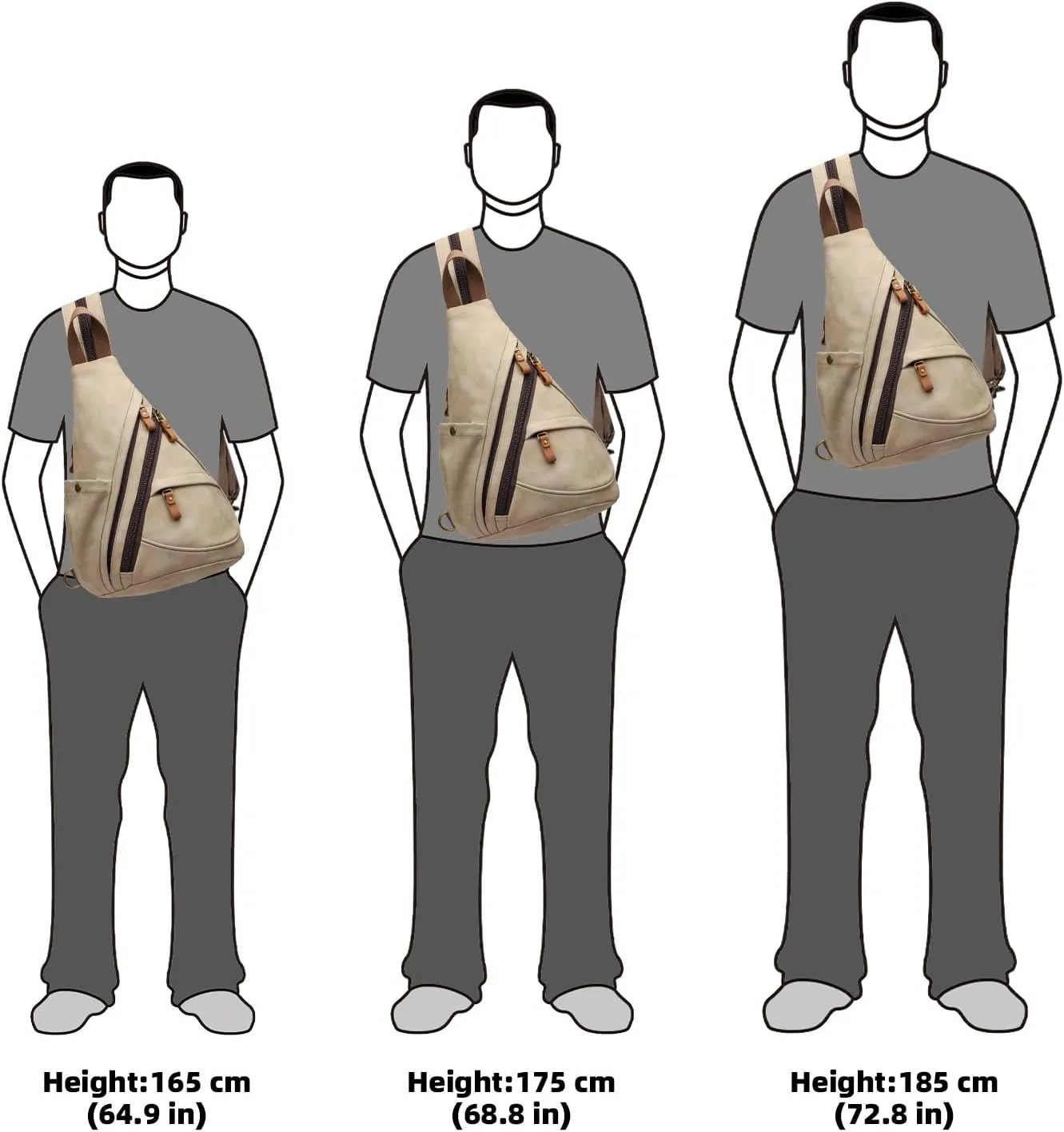 KL928 PU Leather Sling Bag - Small Crossbody Backpack Shoulder Casual Daypack Rucksack for Men Women