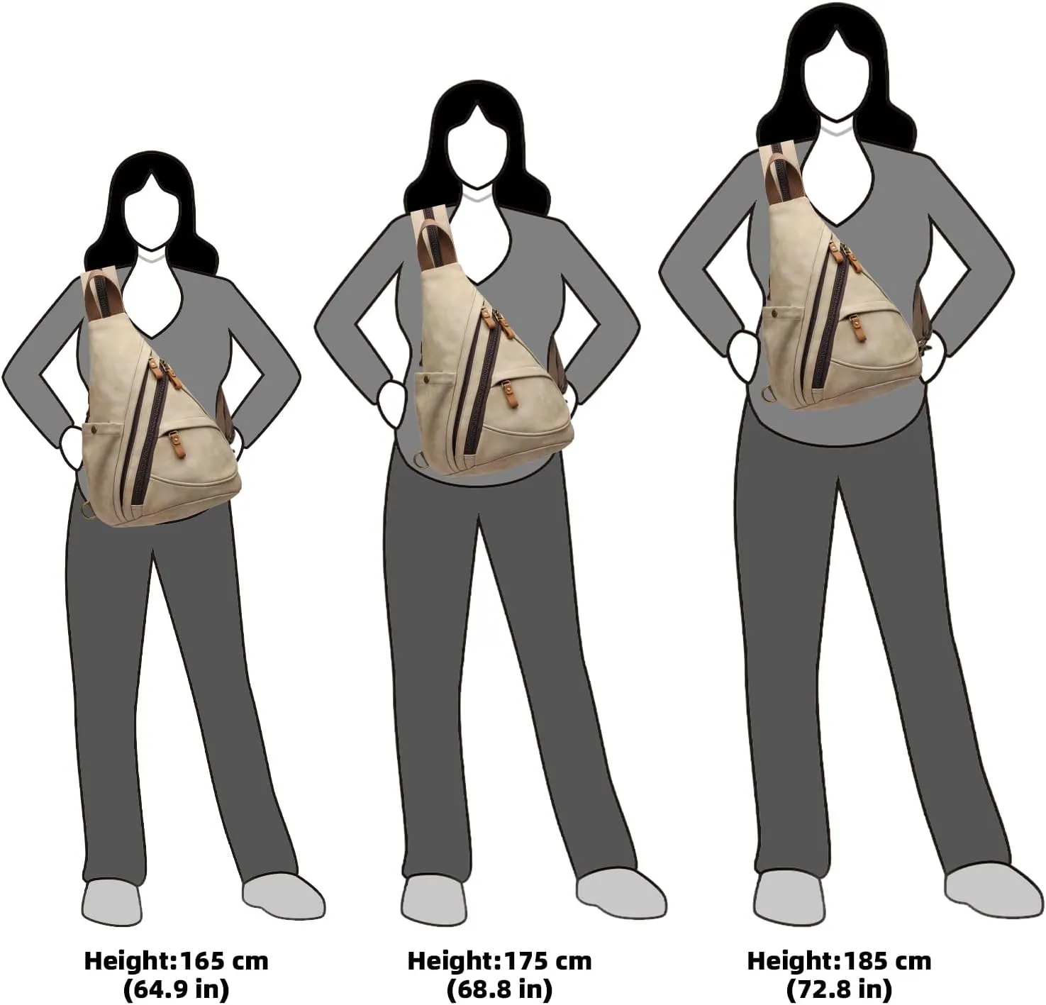 KL928 PU Leather Sling Bag - Small Crossbody Backpack Shoulder Casual Daypack Rucksack for Men Women