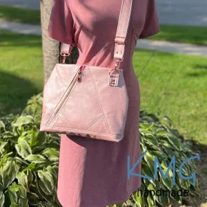 KMGhandmade Original Compass Crossbody Bag - Pink Natural Cork