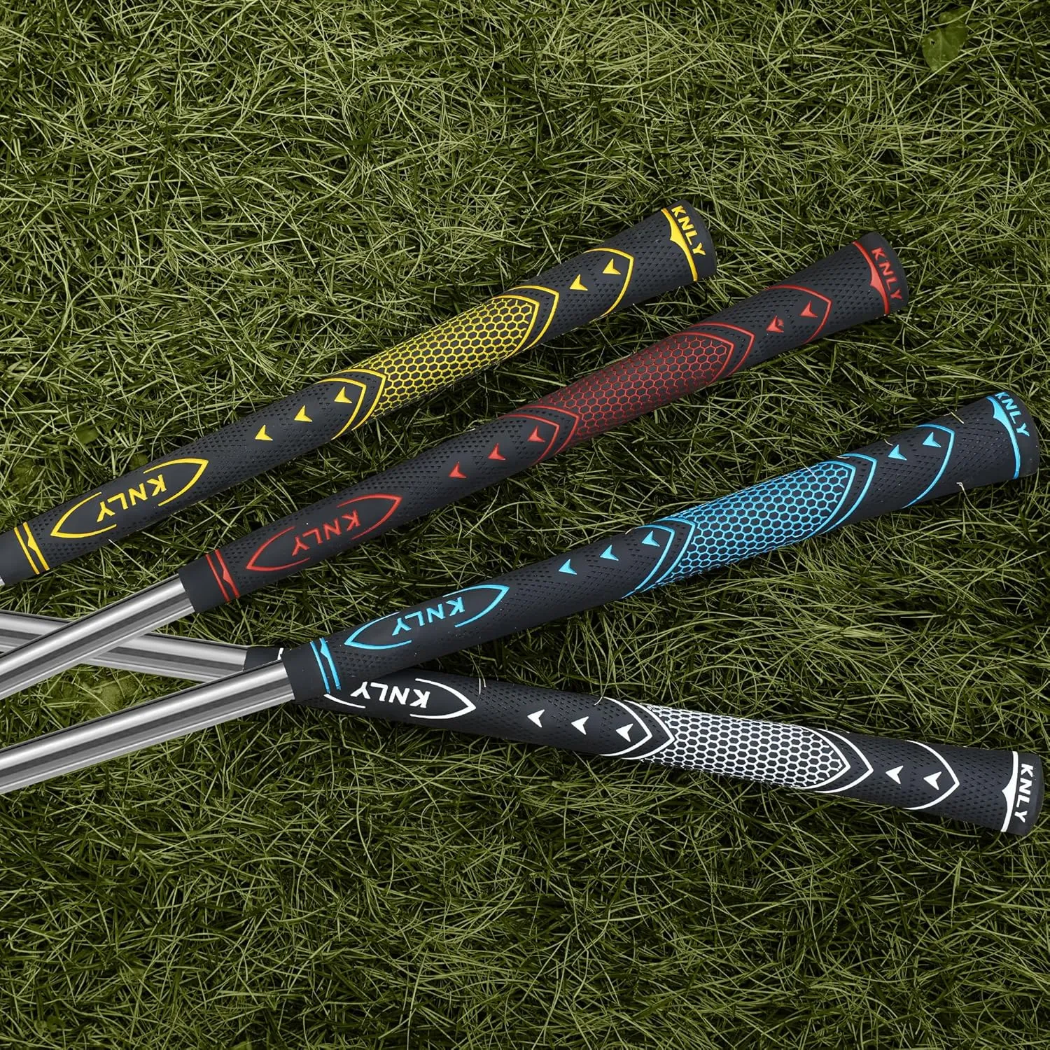 KNLY Golf Grips Set of 13 - High Traction and High Feedback Rubber Golf Club Grips with Anti-Slip and All Weather Performance，13 Grips with 15 Tapes and 13 Grips with All Repair Kits for Choice.