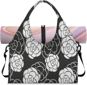 KOBLEN Yoga Gym Bags for Women Duffel Bag with Shoe Compartment and Yoga Mat Portable Weekender Bags for Pilates Travel Offices Workout Beach