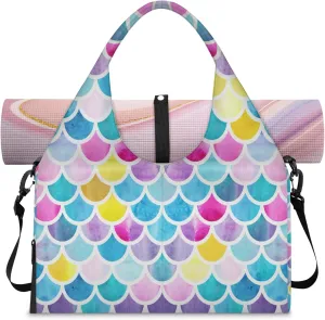 KOBLEN Yoga Gym Bags for Women Duffel Bag with Shoe Compartment and Yoga Mat Portable Weekender Bags for Pilates Travel Offices Workout Beach