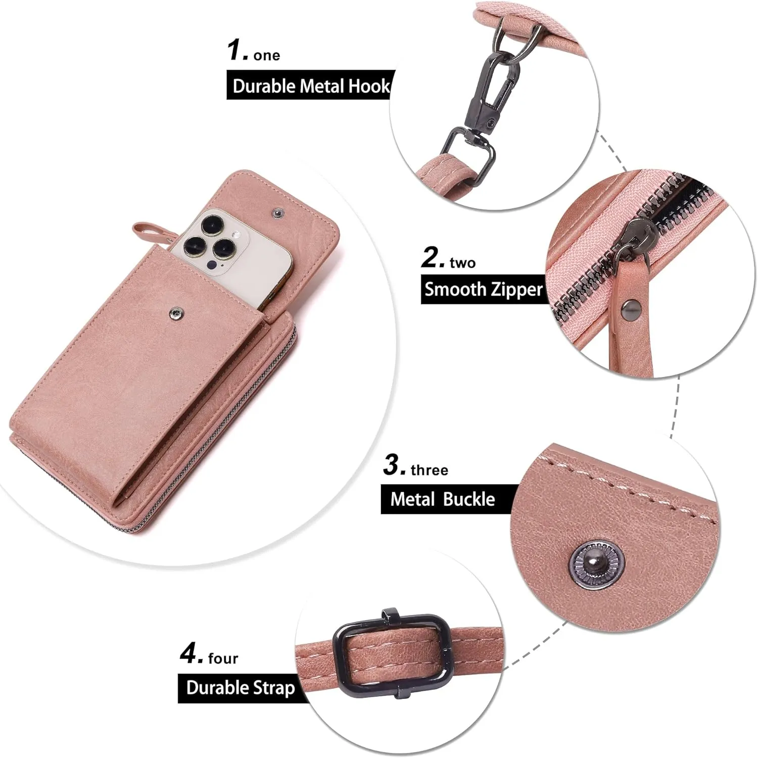 KUKOO Small Crossbody Bags for Women PU Leather Cell Phone Purse Wallet with Credit Card Slots