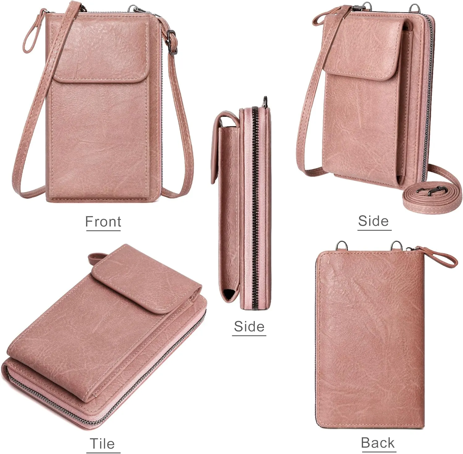 KUKOO Small Crossbody Bags for Women PU Leather Cell Phone Purse Wallet with Credit Card Slots