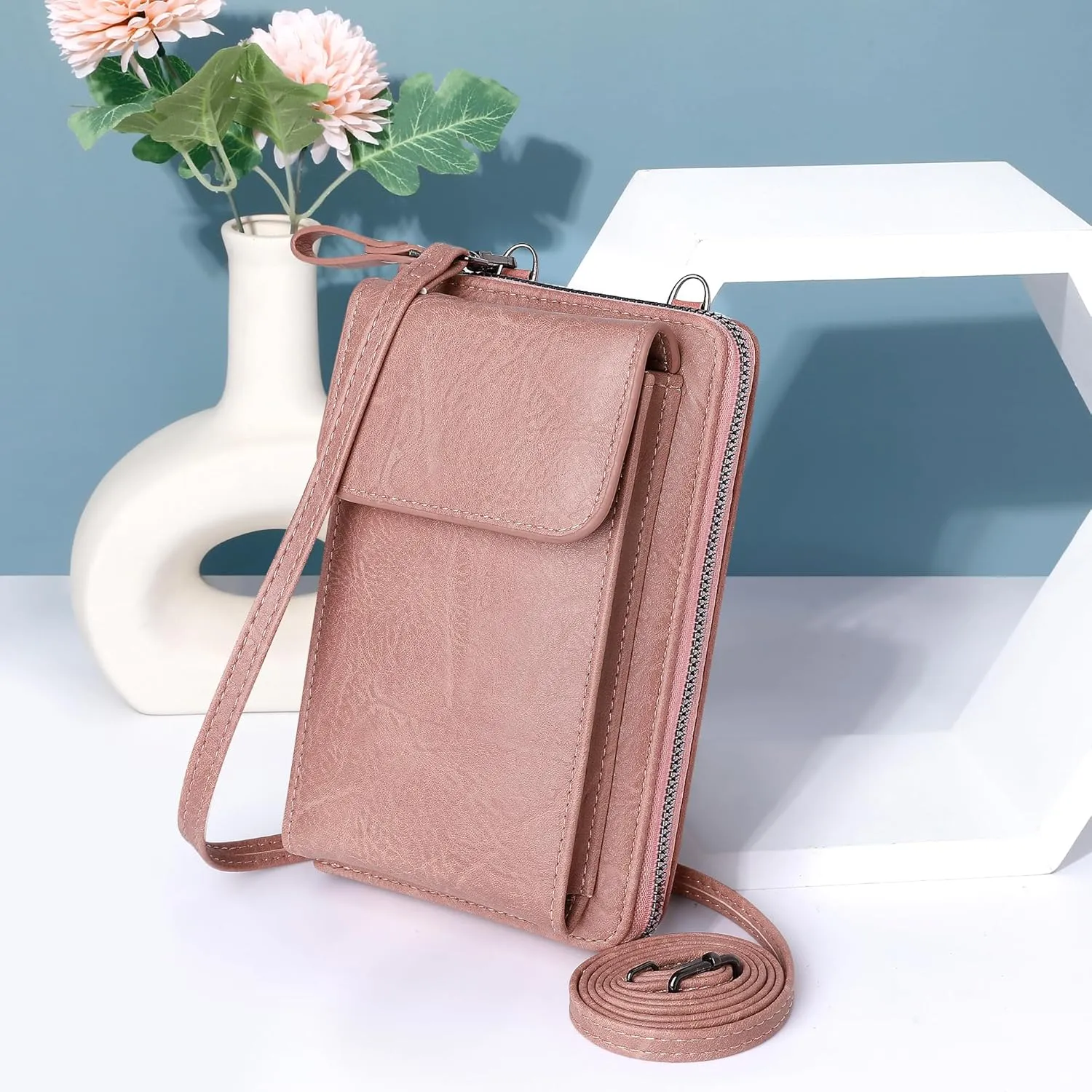 KUKOO Small Crossbody Bags for Women PU Leather Cell Phone Purse Wallet with Credit Card Slots
