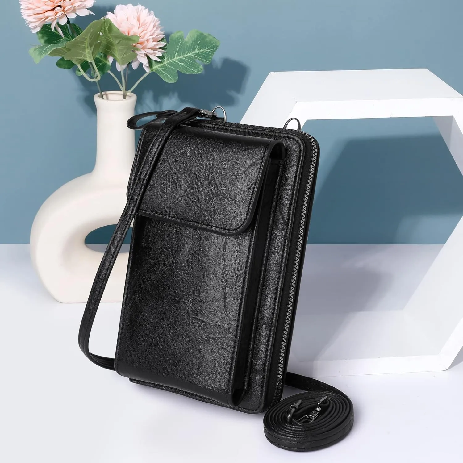 KUKOO Small Crossbody Bags for Women PU Leather Cell Phone Purse Wallet with Credit Card Slots