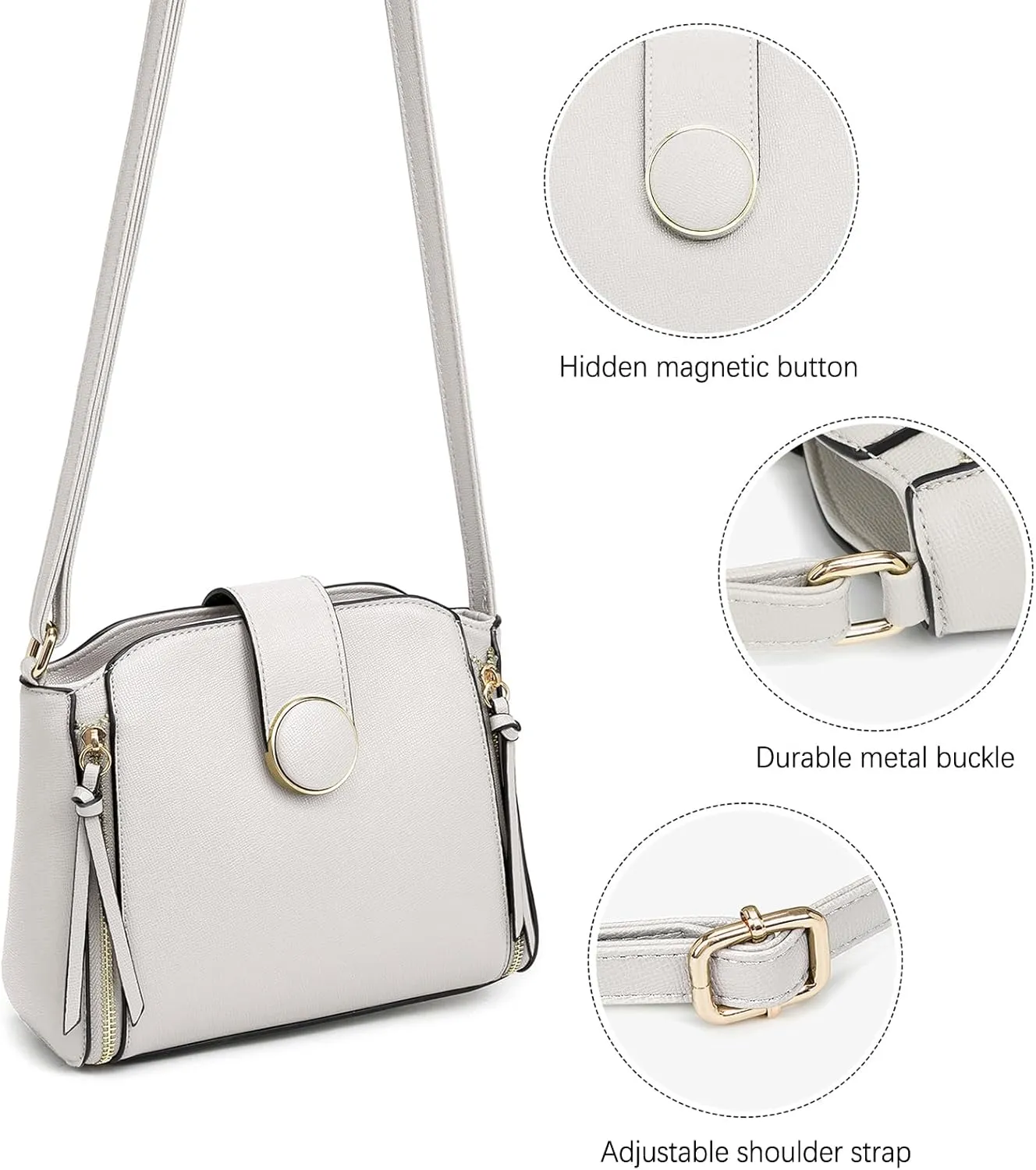 LA TERRE Lightweight Medium Crossbody Bag, Crossbody Purse Shoulder Bag for Women with Adjustable Strap