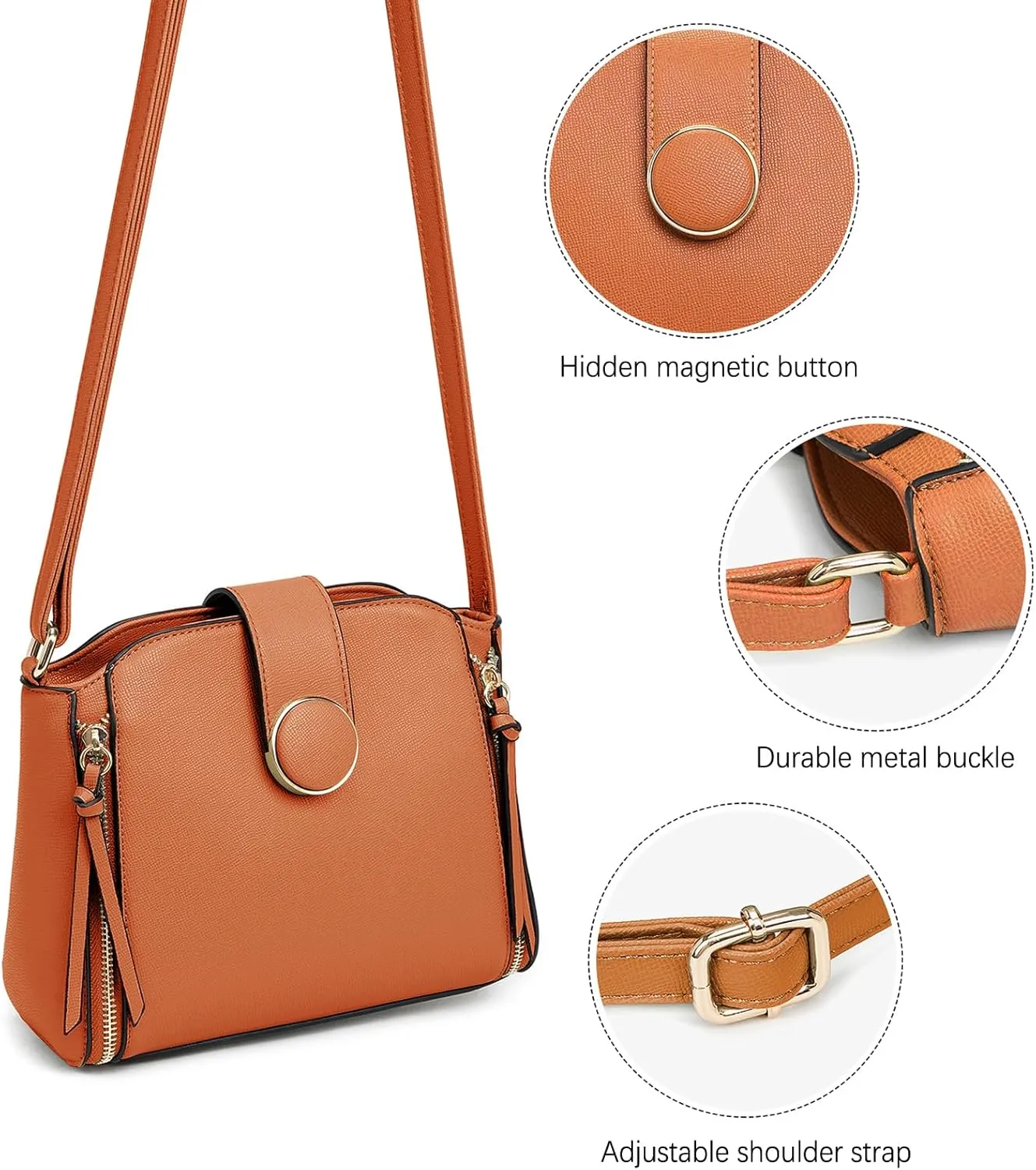 LA TERRE Lightweight Medium Crossbody Bag, Crossbody Purse Shoulder Bag for Women with Adjustable Strap