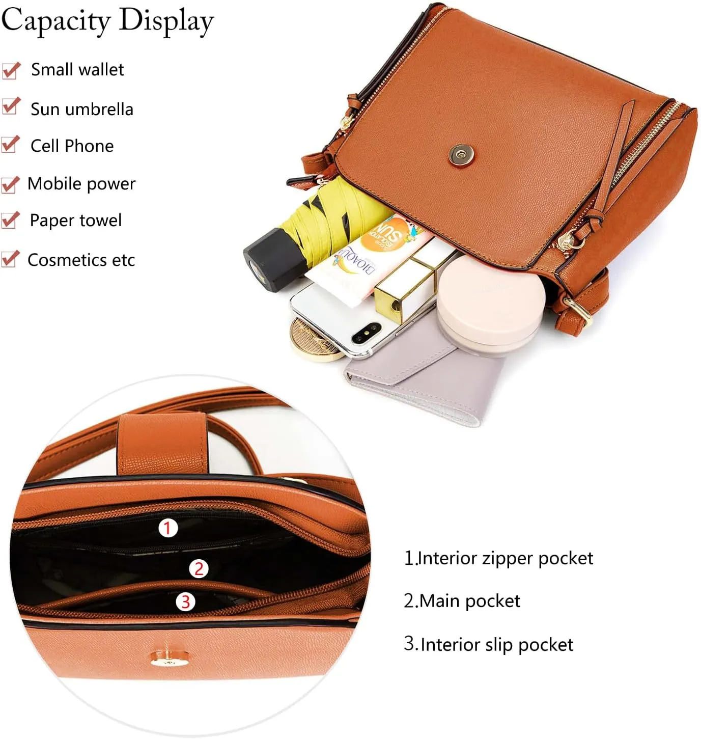 LA TERRE Lightweight Medium Crossbody Bag, Crossbody Purse Shoulder Bag for Women with Adjustable Strap