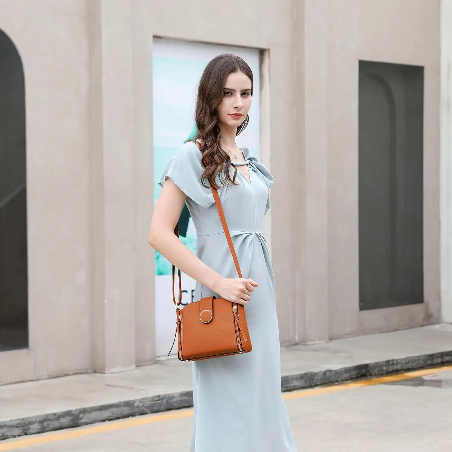 LA TERRE Lightweight Medium Crossbody Bag, Crossbody Purse Shoulder Bag for Women with Adjustable Strap
