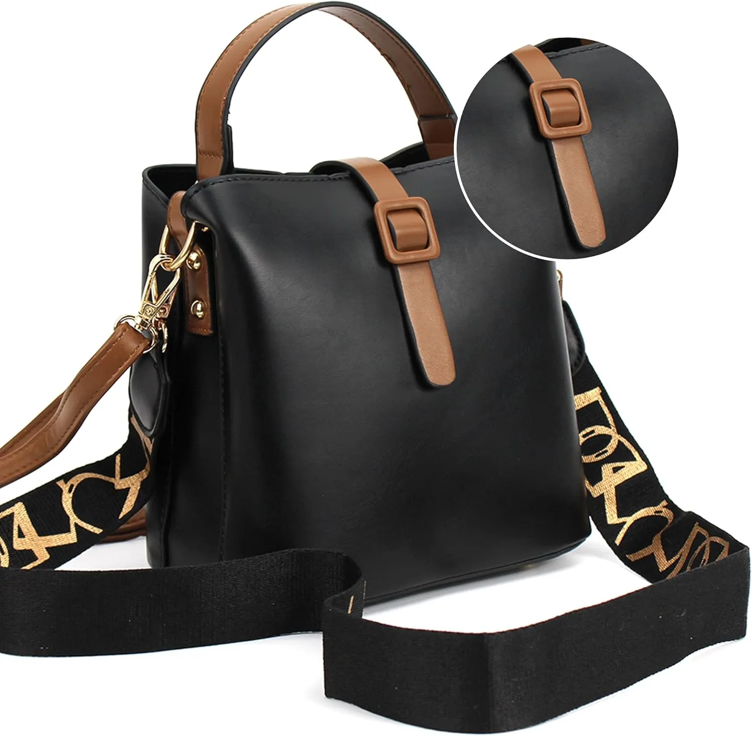 LABANCA Women Retro Alligator Bucket Bags Crocodile Pattern Designer Shoulder Bag Ladies PU Purse Crossbody Wallet Bag