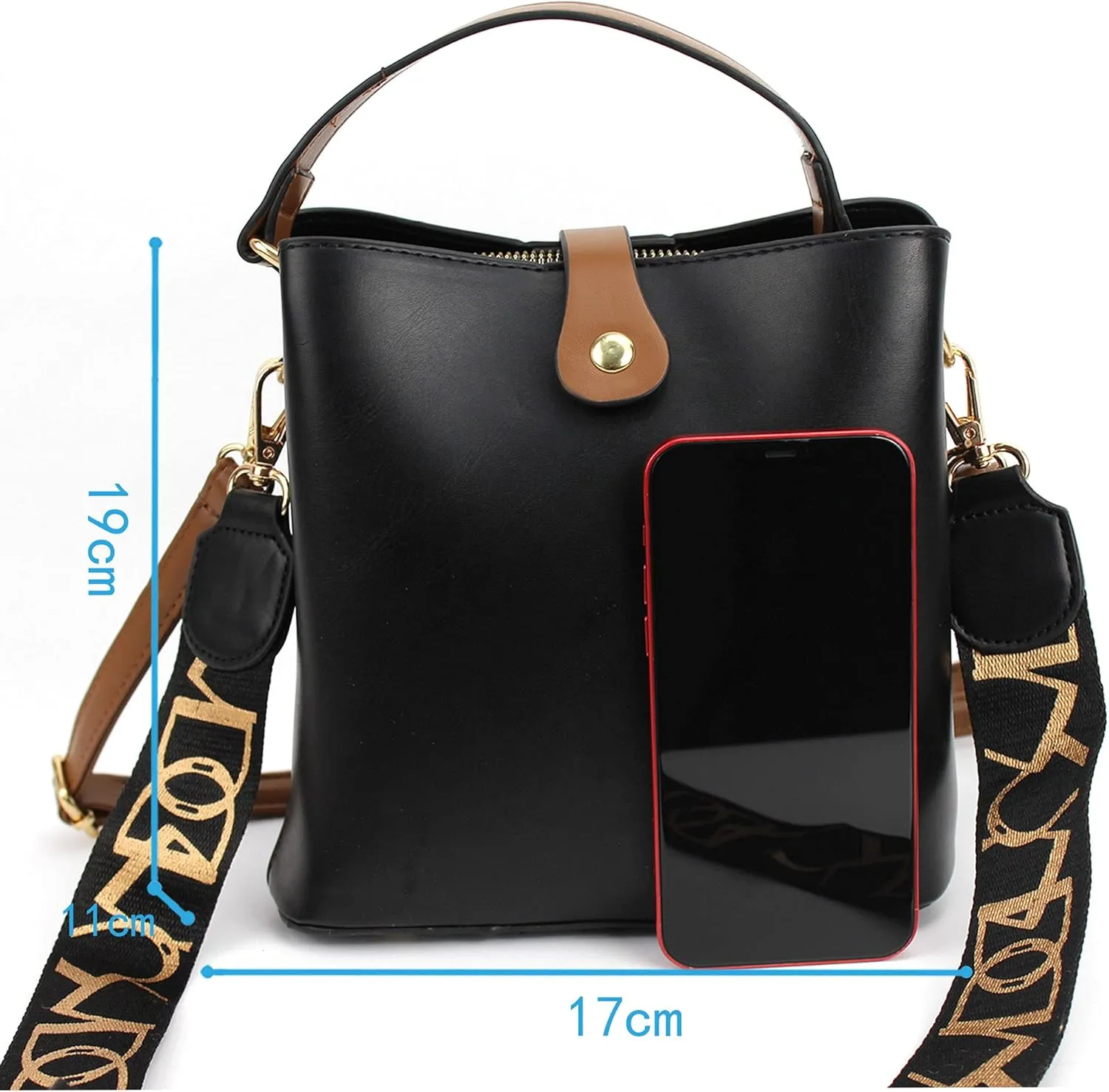 LABANCA Women Retro Alligator Bucket Bags Crocodile Pattern Designer Shoulder Bag Ladies PU Purse Crossbody Wallet Bag