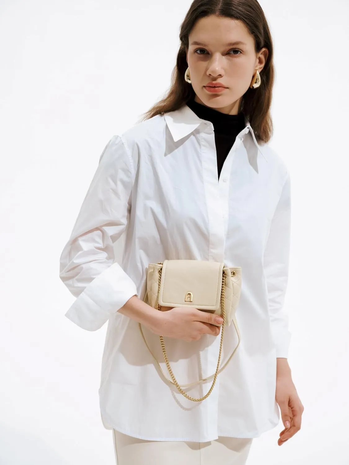 LAFESTIN Small Quilted Crossbody Bags For Women With Chain Strap, Trendy Shoulder Bag Soft Clutch Womens Crossbody Handbags