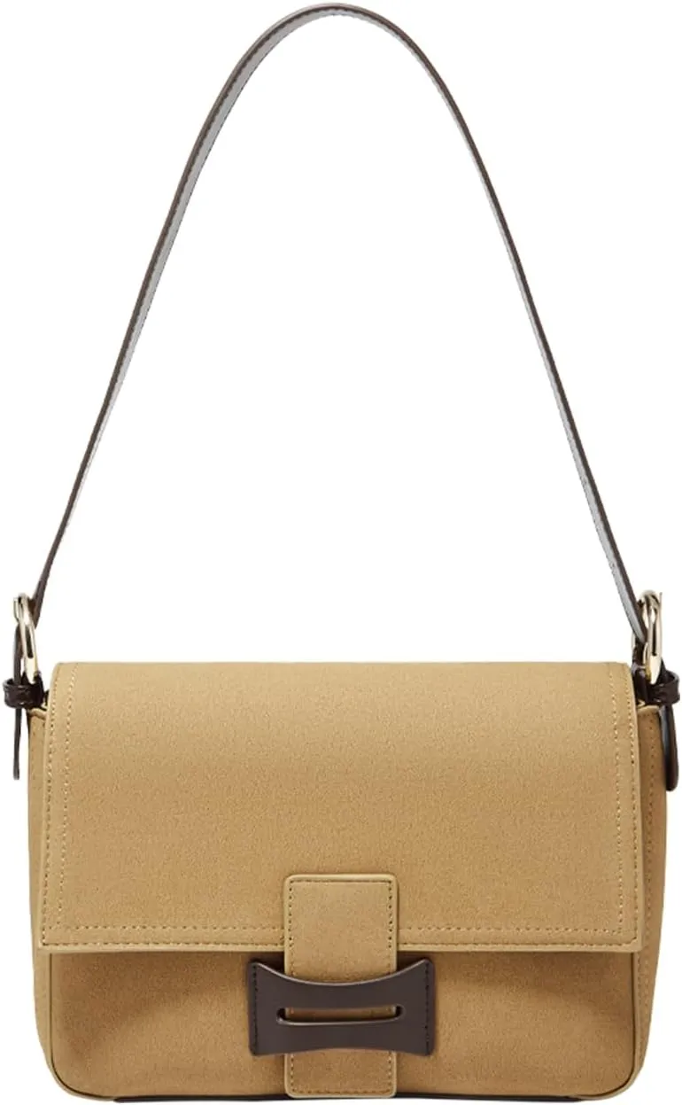 LAORENTOU Suede Designer Handbags for Women, Medium Size Crossbody Purse for Ladies, Shoulder Bag with Adjustable Strap