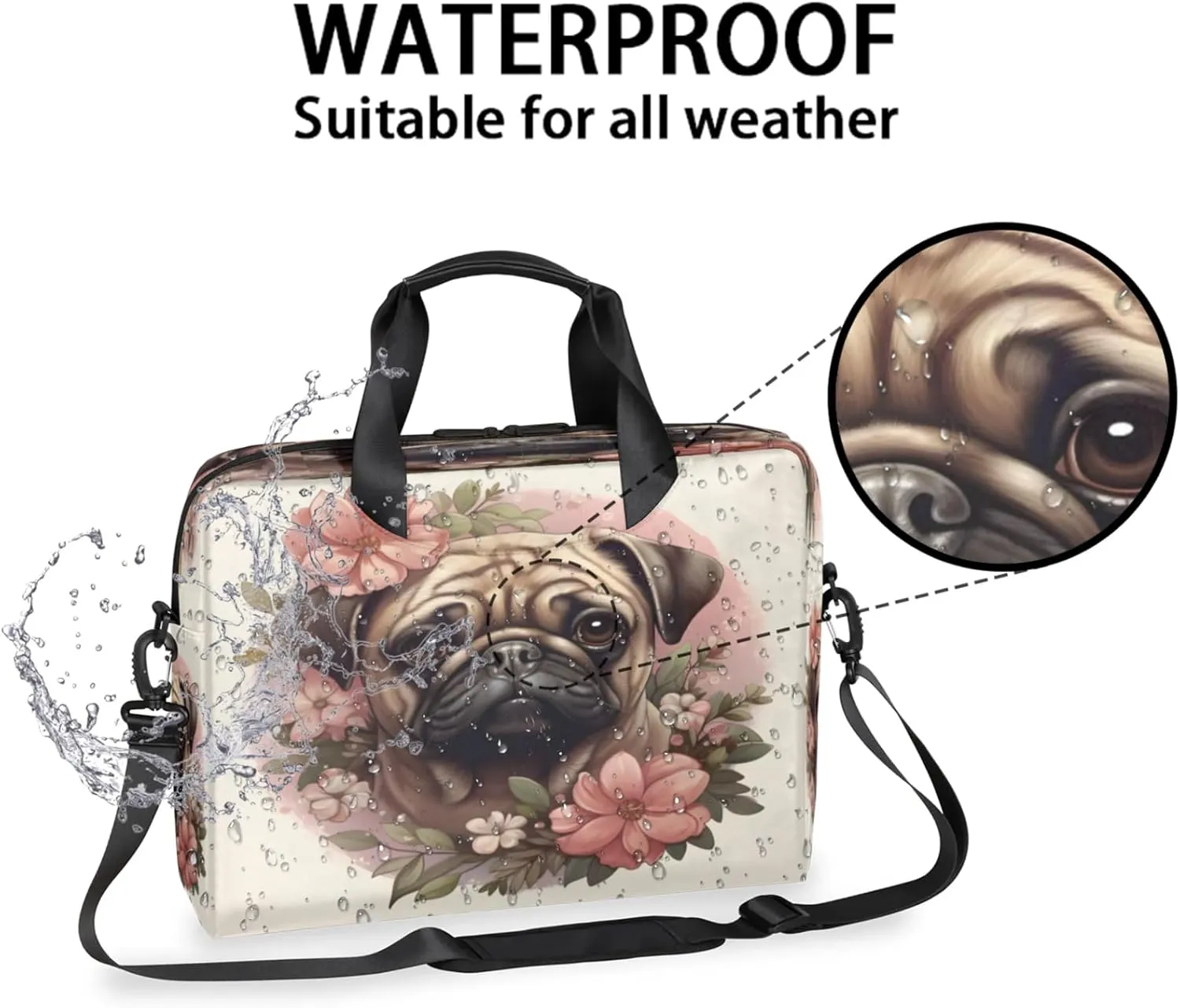 Laptop Shoulder Bag Compatible with Handle, Messenger Shoulder Case for Laptop or Tablet, Laptop Carrying Case