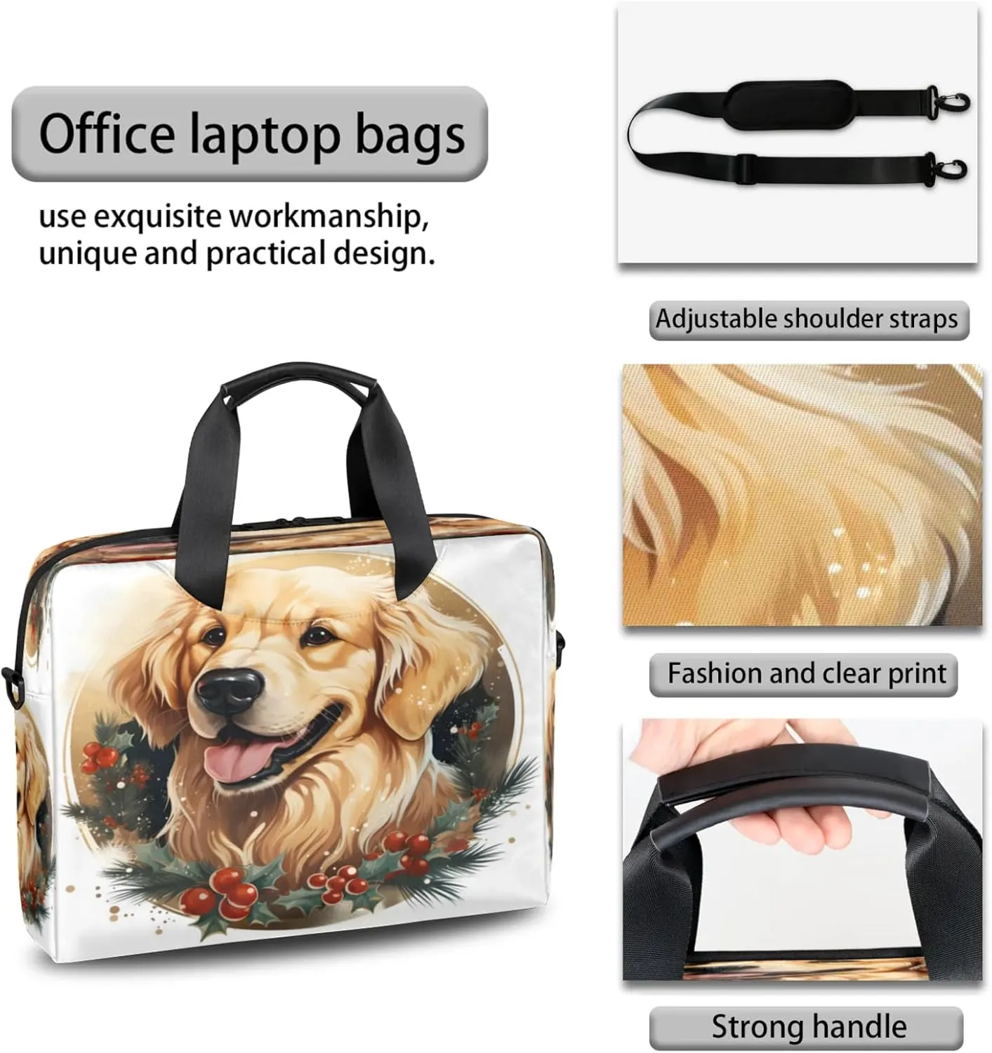 Laptop Shoulder Bag Compatible with Handle, Messenger Shoulder Case for Laptop or Tablet, Laptop Carrying Case