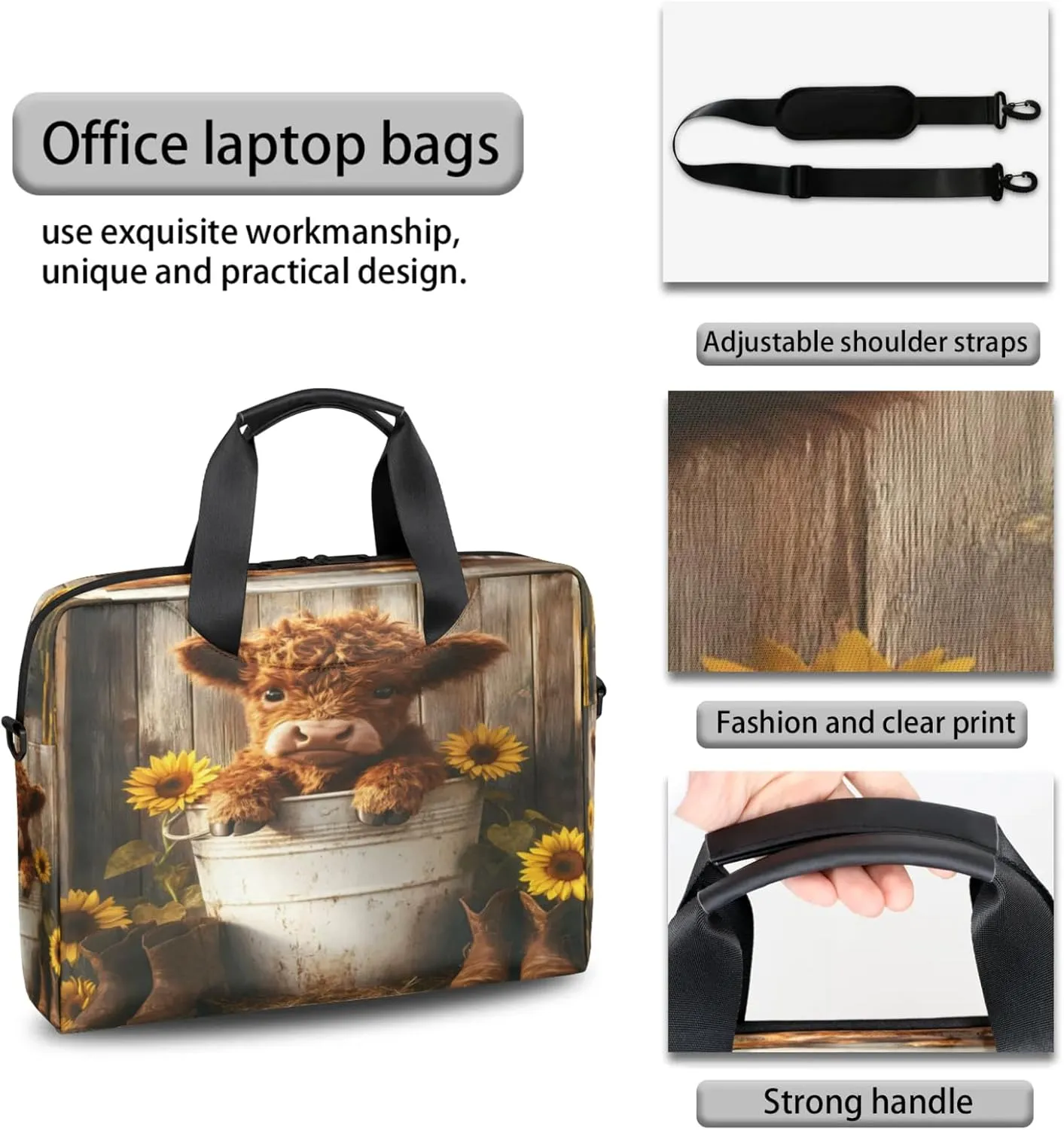 Laptop Shoulder Bag Compatible with Handle, Messenger Shoulder Case for Tablet, Laptop Carrying Case