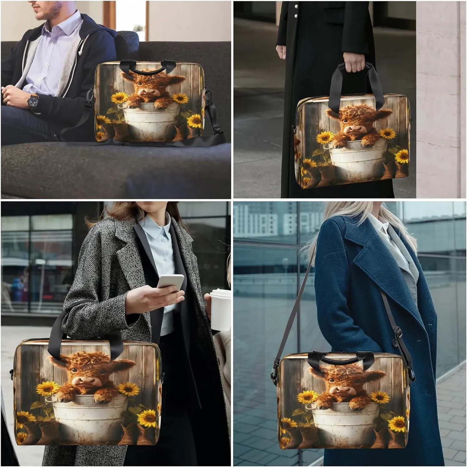 Laptop Shoulder Bag Compatible with Handle, Messenger Shoulder Case for Tablet, Laptop Carrying Case