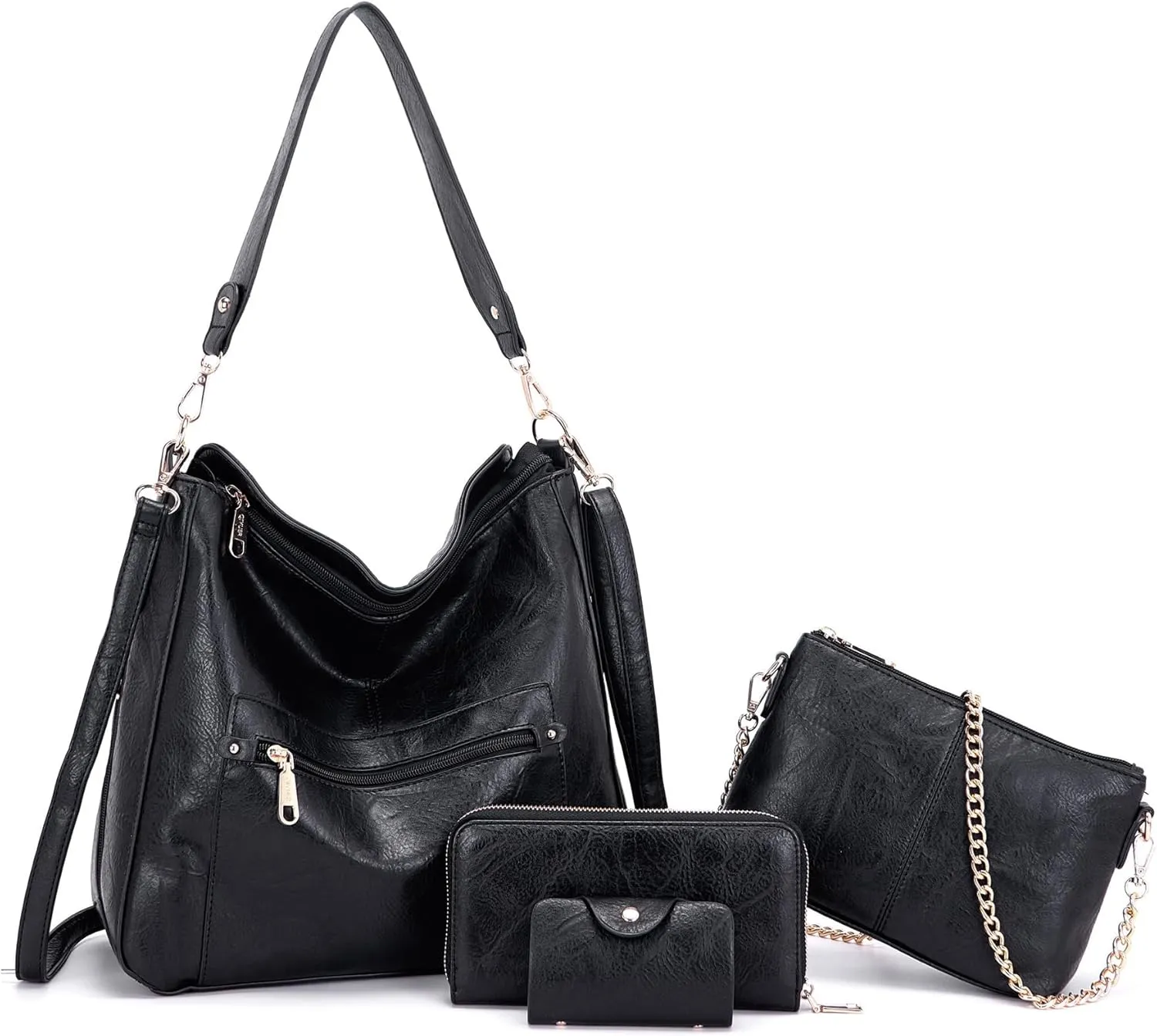 Large Crossbody Purses Set For Women Shoulder Tote Handbags Ladies Hobo Bags With Matching Wallet 4PCS