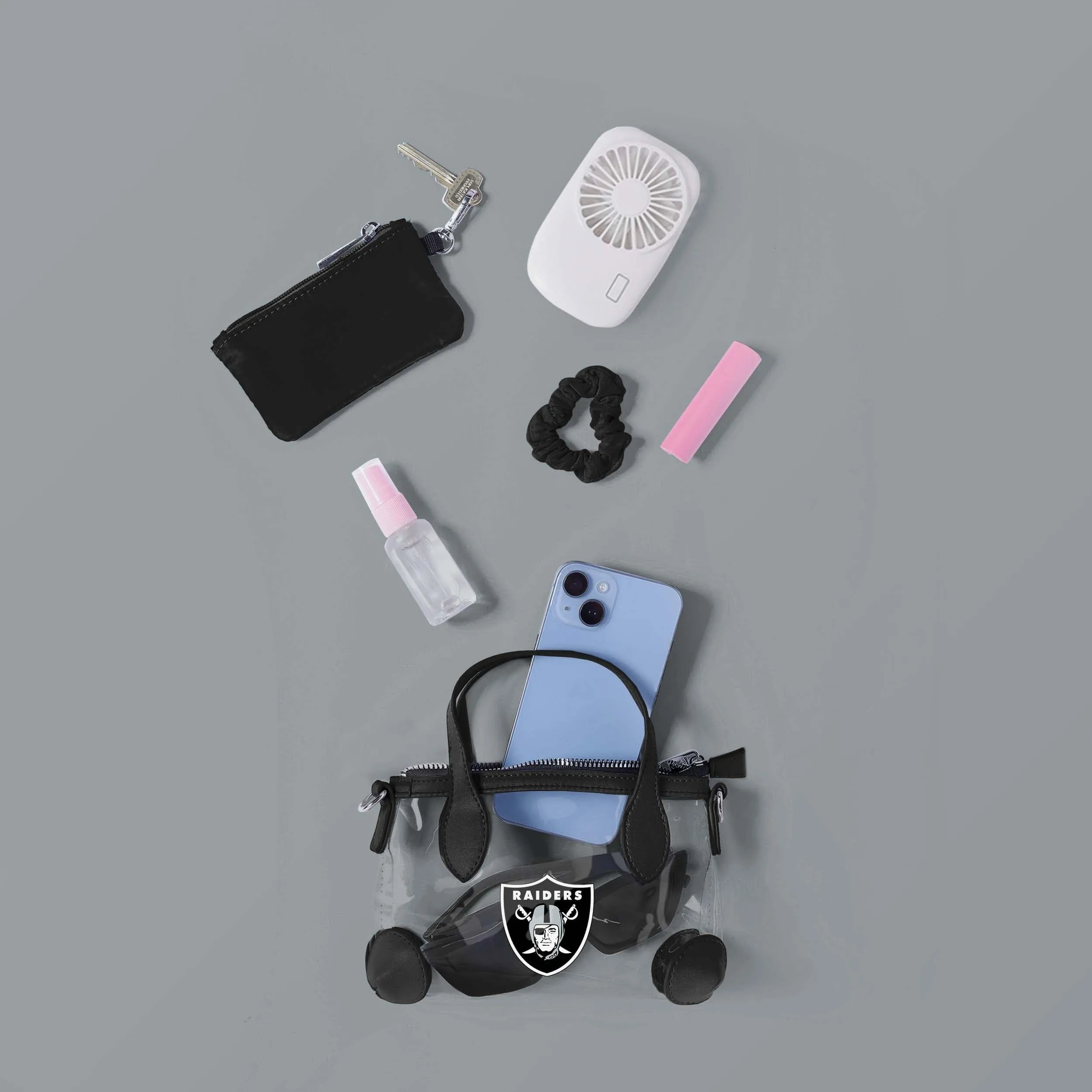 Las Vegas Raiders Big Logo Clear Crossbody Mini Purse