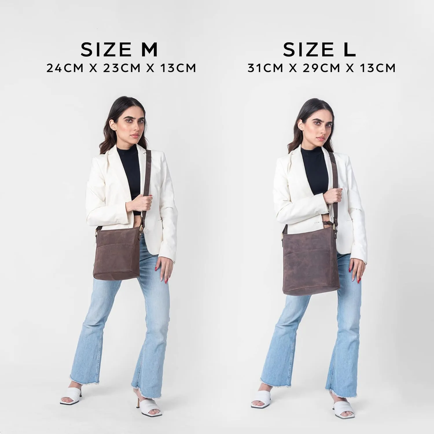 LEABAGS Leather Crossbody Bag - Vintage Genuine Buffalo Leather Handbag - Shoulder Messenger Bag Men Women Briefcase Milano