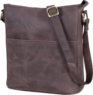 LEABAGS Leather Crossbody Bag - Vintage Genuine Buffalo Leather Handbag - Shoulder Messenger Bag Men Women Briefcase Milano