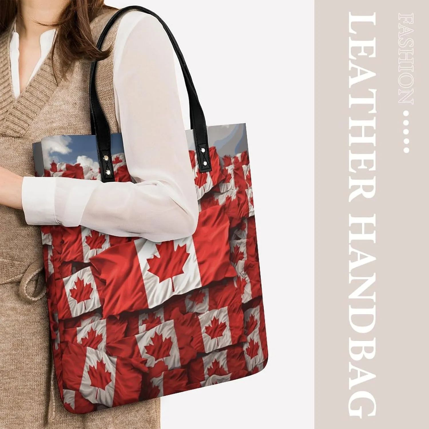 Leather Handbag for Women Tote Bag with Magnetic Buckle Angel with Blue Wings Crossbody Bag Shoulder Bags