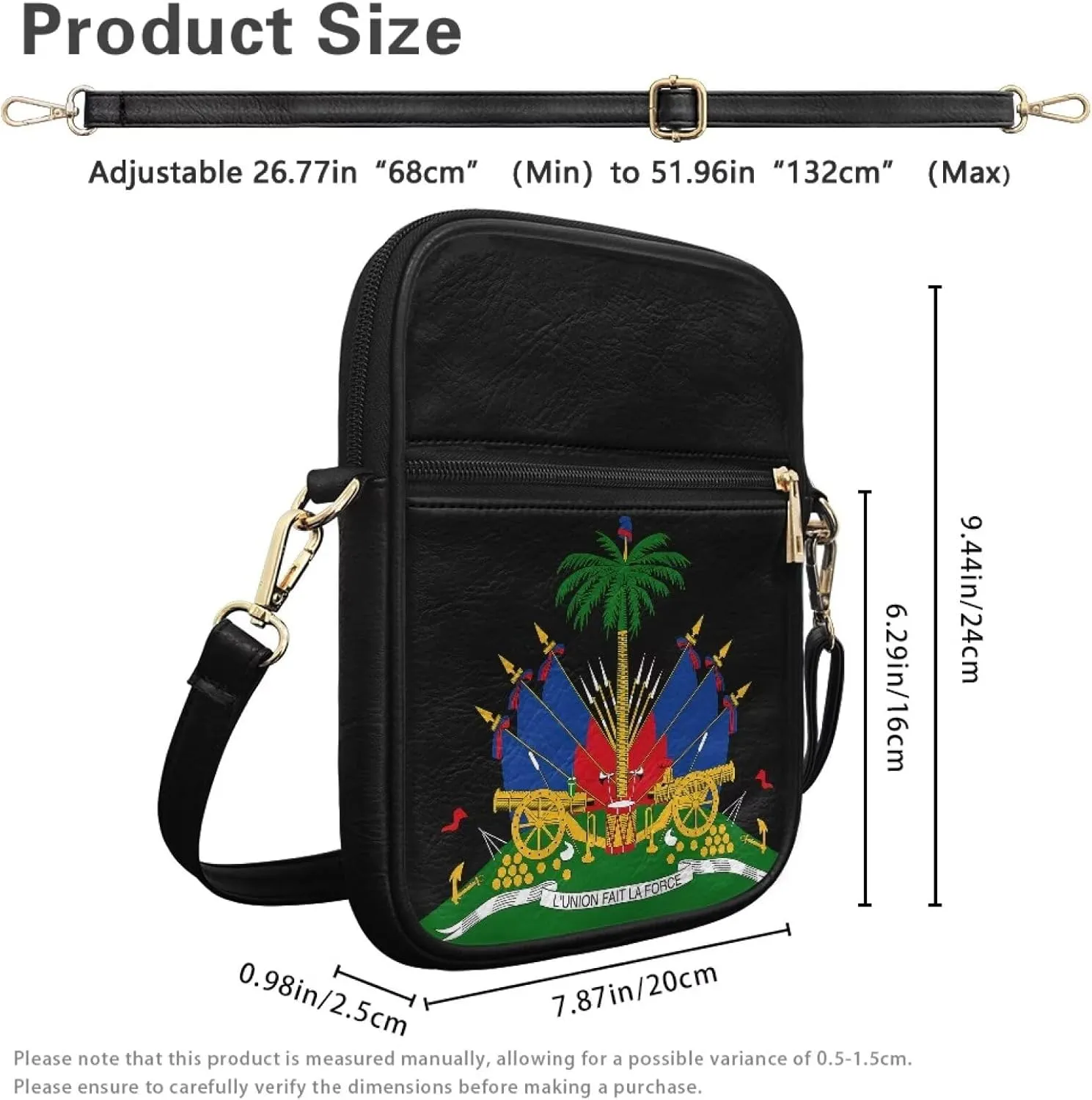 Leather Messenger Bag for Women Crossbody Cell Phone Purse Small Shoulder Pouch for Outdoor 9.5 inch