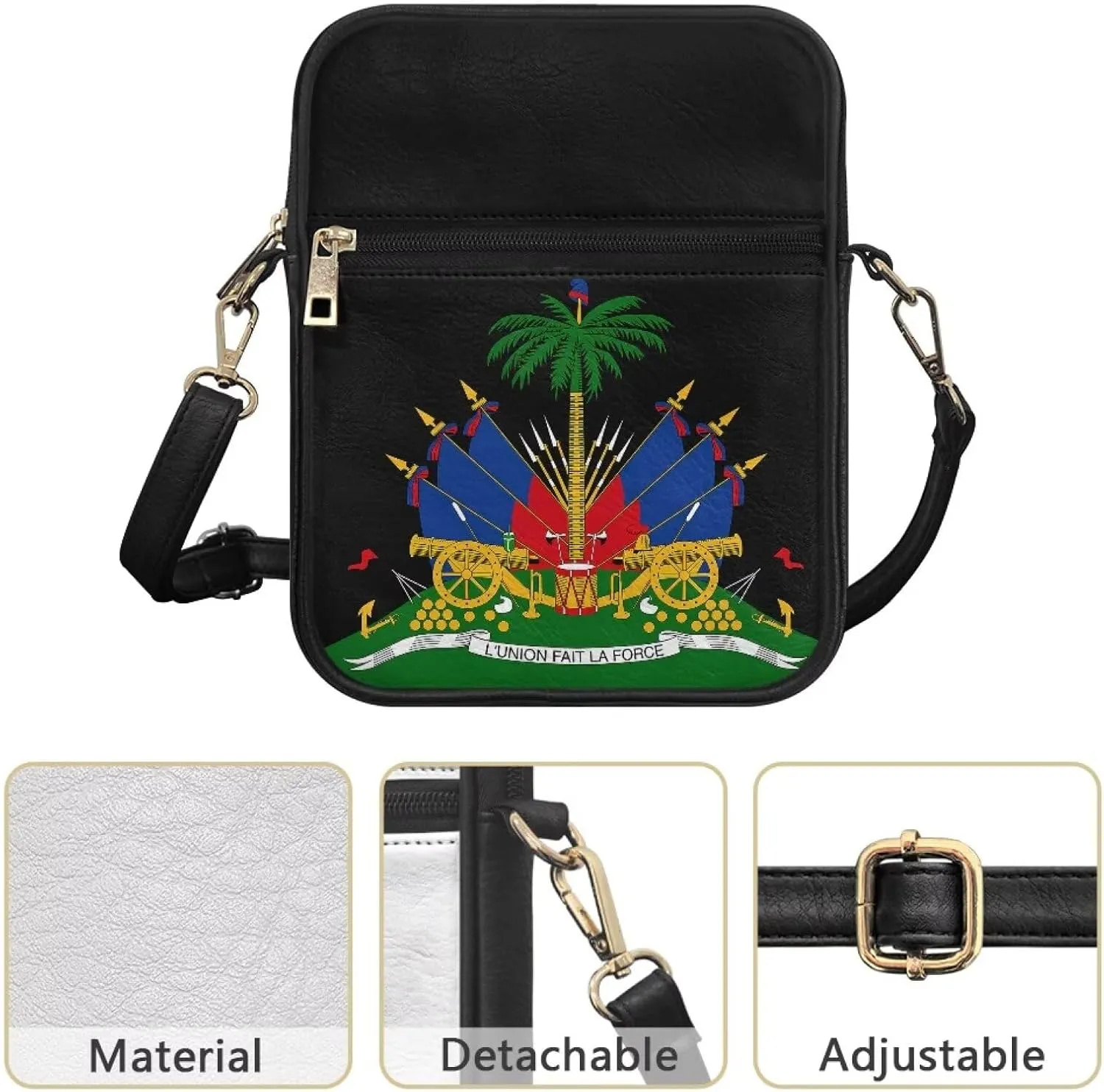 Leather Messenger Bag for Women Crossbody Cell Phone Purse Small Shoulder Pouch for Outdoor 9.5 inch