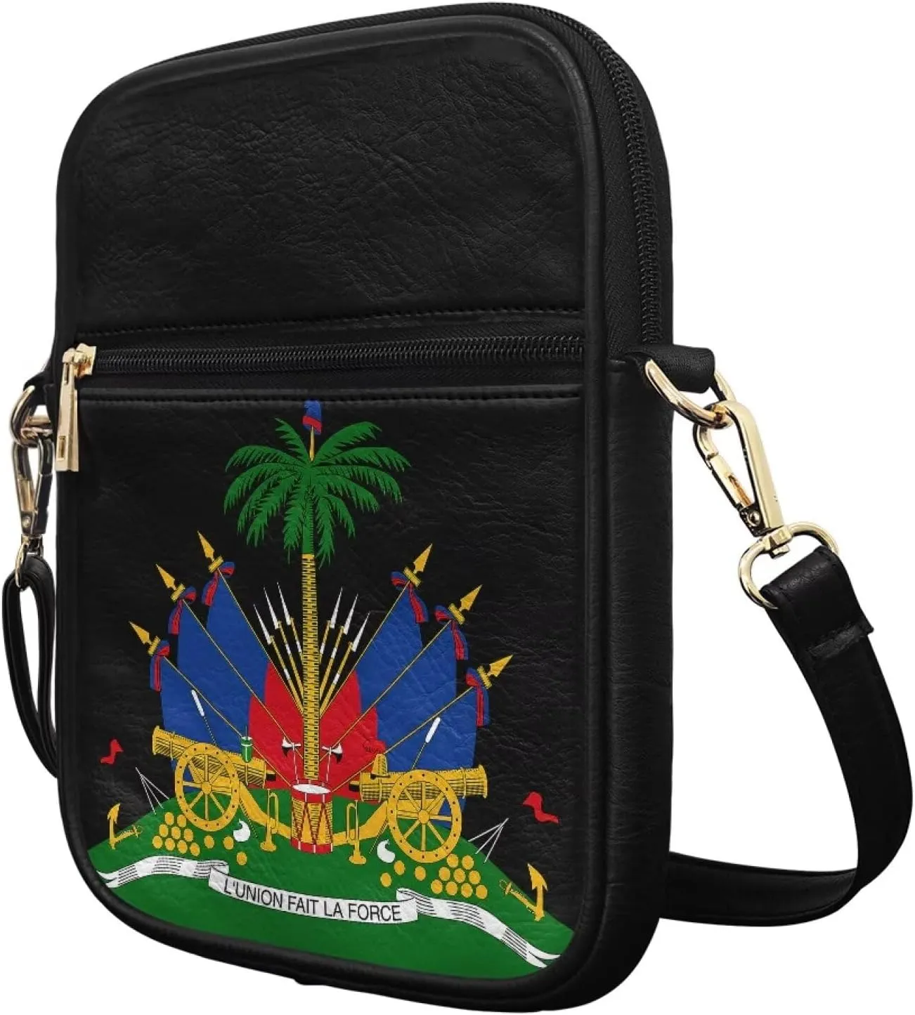 Leather Messenger Bag for Women Crossbody Cell Phone Purse Small Shoulder Pouch for Outdoor 9.5 inch