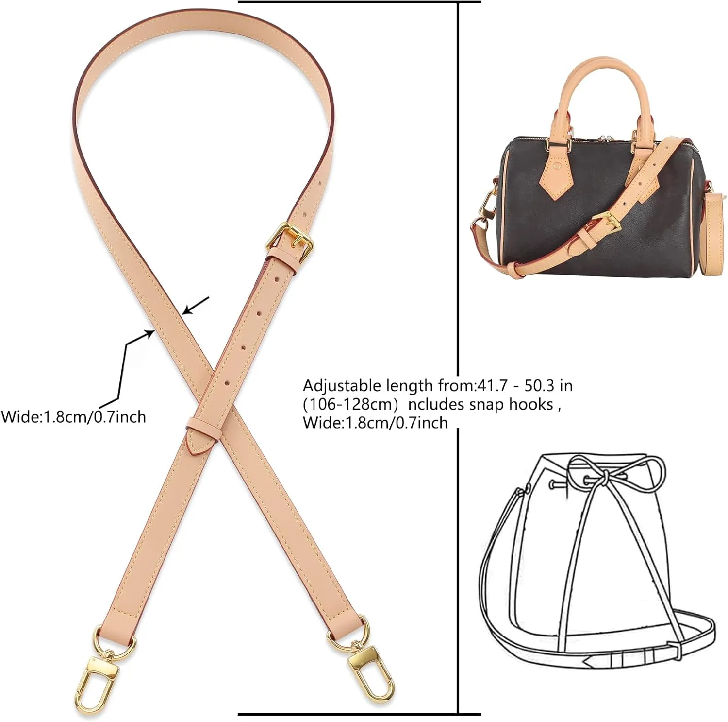 Leather Purse Strap Replacement Crossbody Handbag Long Adjustable