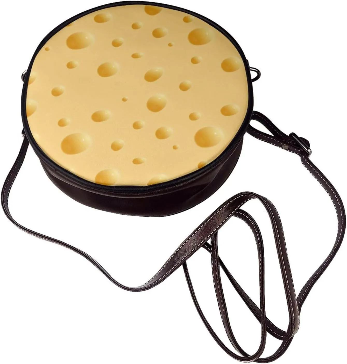 Leather Round Crossbody Bags For Women, Sling Bag Casual Crossbody Purse