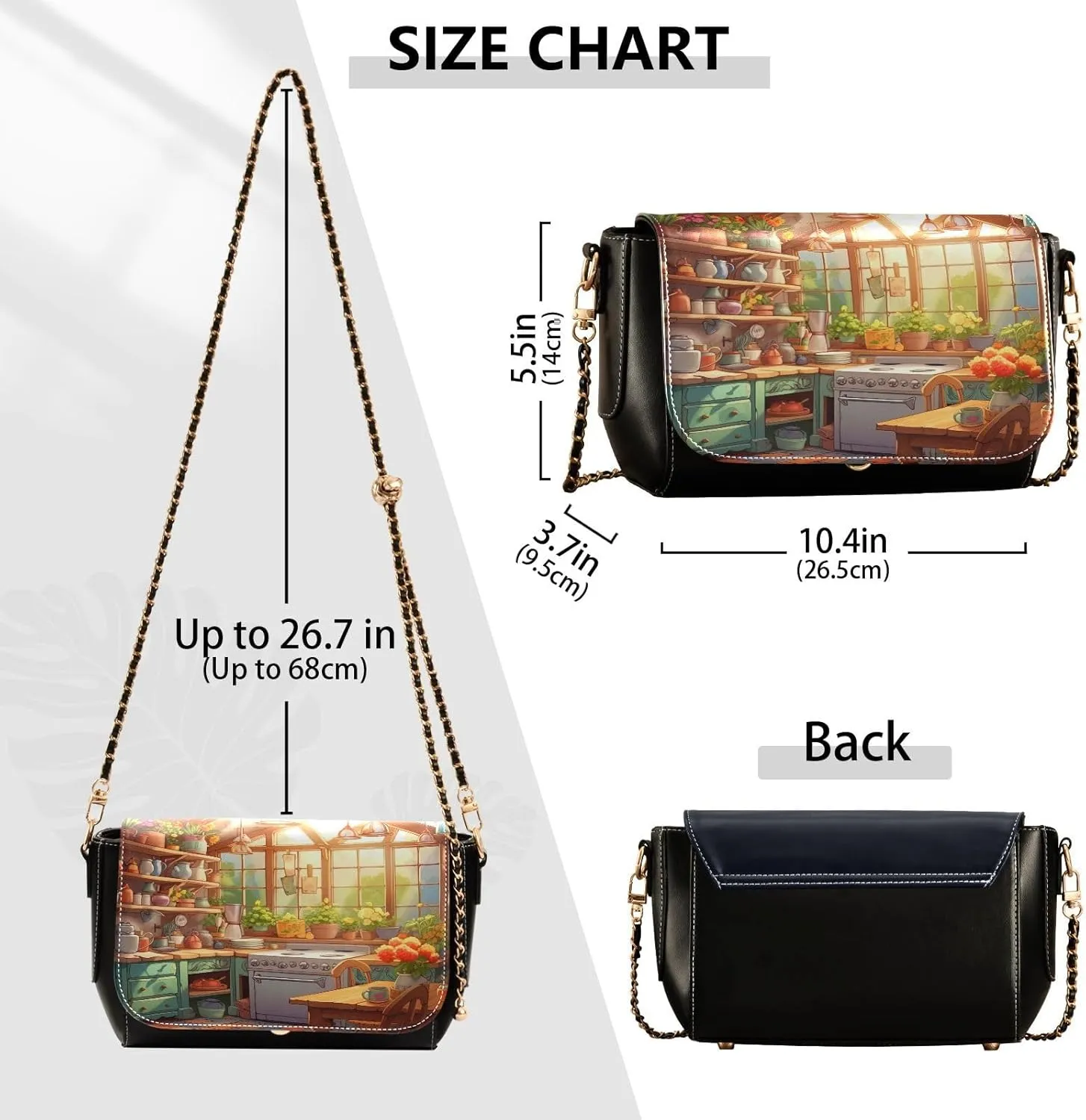 Lemon Slices and Leaves Pu Leather Shoulder Bag for Women, Leather Zipper Crossbody Purse, Leather Crossbody Bags