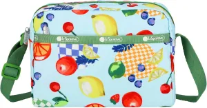 LeSportsac Fresh Fruit Daniella Crossbody Bag, Style 2434/Color E840, Whimsical Sunkissed Artfully Arranged Fruit, Vibrant Juicy Oranges, Lemons & Limes, Sweet Cherries & Berries