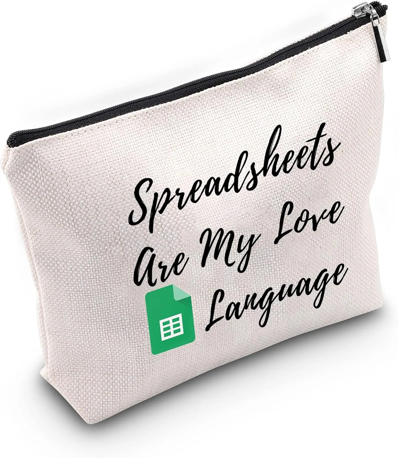 LEVLO Funny Accounting Gifts Spreadsheets Are My Love Language Makeup Bags HR Manager Gifts Graduation Mother's Day Gifts (Spreadsheets)