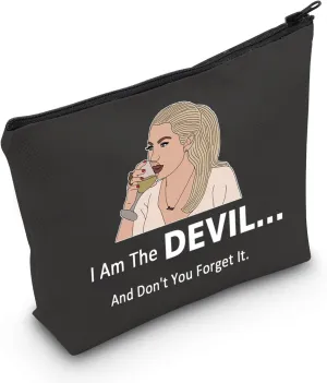 LEVLO VPR Housewives Gifts I Am The Devil And Don't You Forget It Makeup Bags TV Show Lovers Travel Bags Reality TV Pop Culture Gifts (I Am The Devil black)