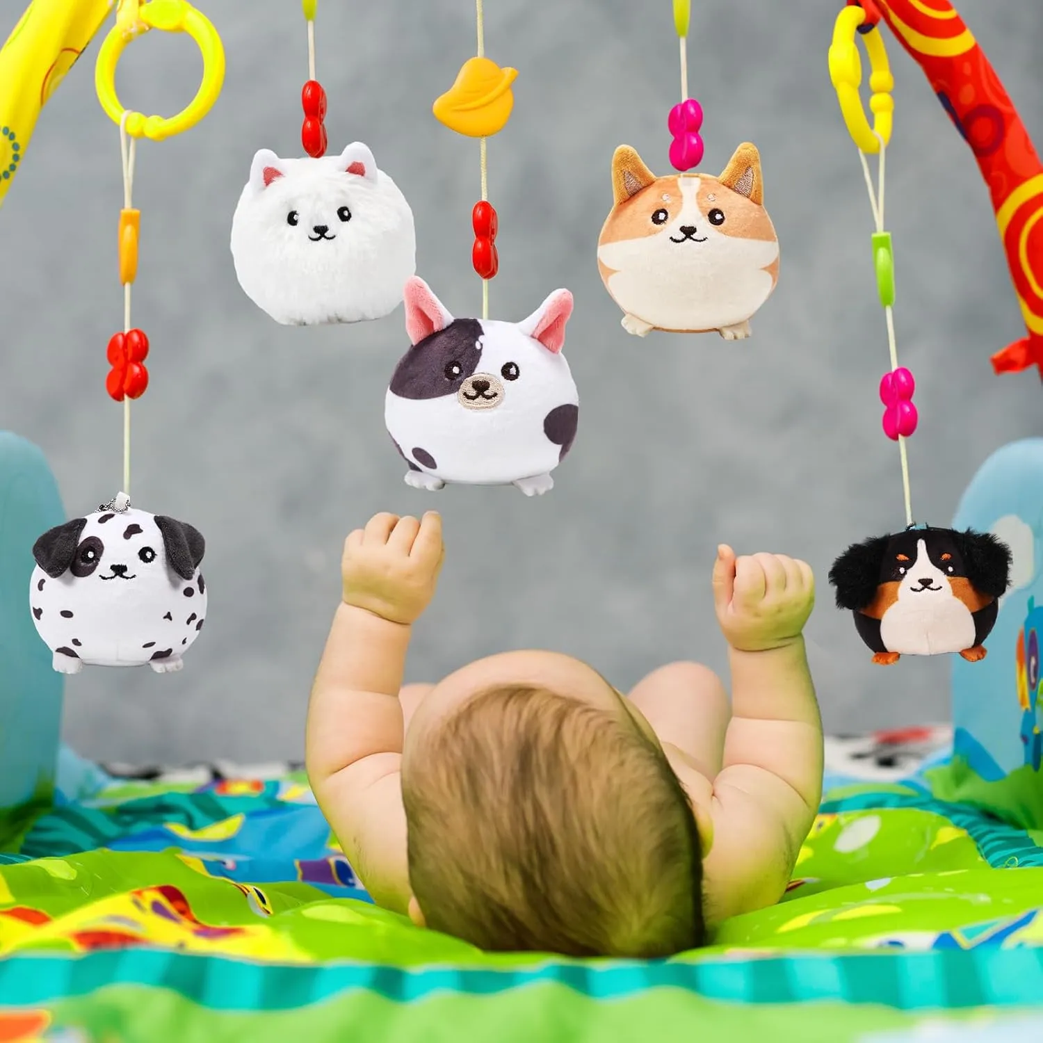 Libima 9 Pcs Mini Stuffed Animals Keychains 3.15 Inch Small Plush Ornaments Bulk Cute Plush Toys for Baby Shower Birthday Party Decors Gift Bags Fillers Easter Basket Stuffers(Puppy)