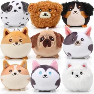 Libima 9 Pcs Mini Stuffed Animals Keychains 3.15 Inch Small Plush Ornaments Bulk Cute Plush Toys for Baby Shower Birthday Party Decors Gift Bags Fillers Easter Basket Stuffers(Puppy)
