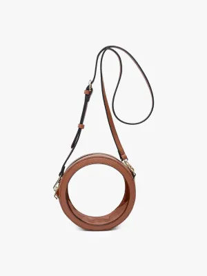 Lilibet Clear Circular Crossbody in Brown