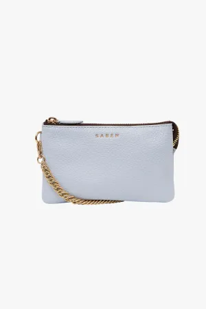 Lily Whisper Blue Chain Strap Leather Crossbody Bag