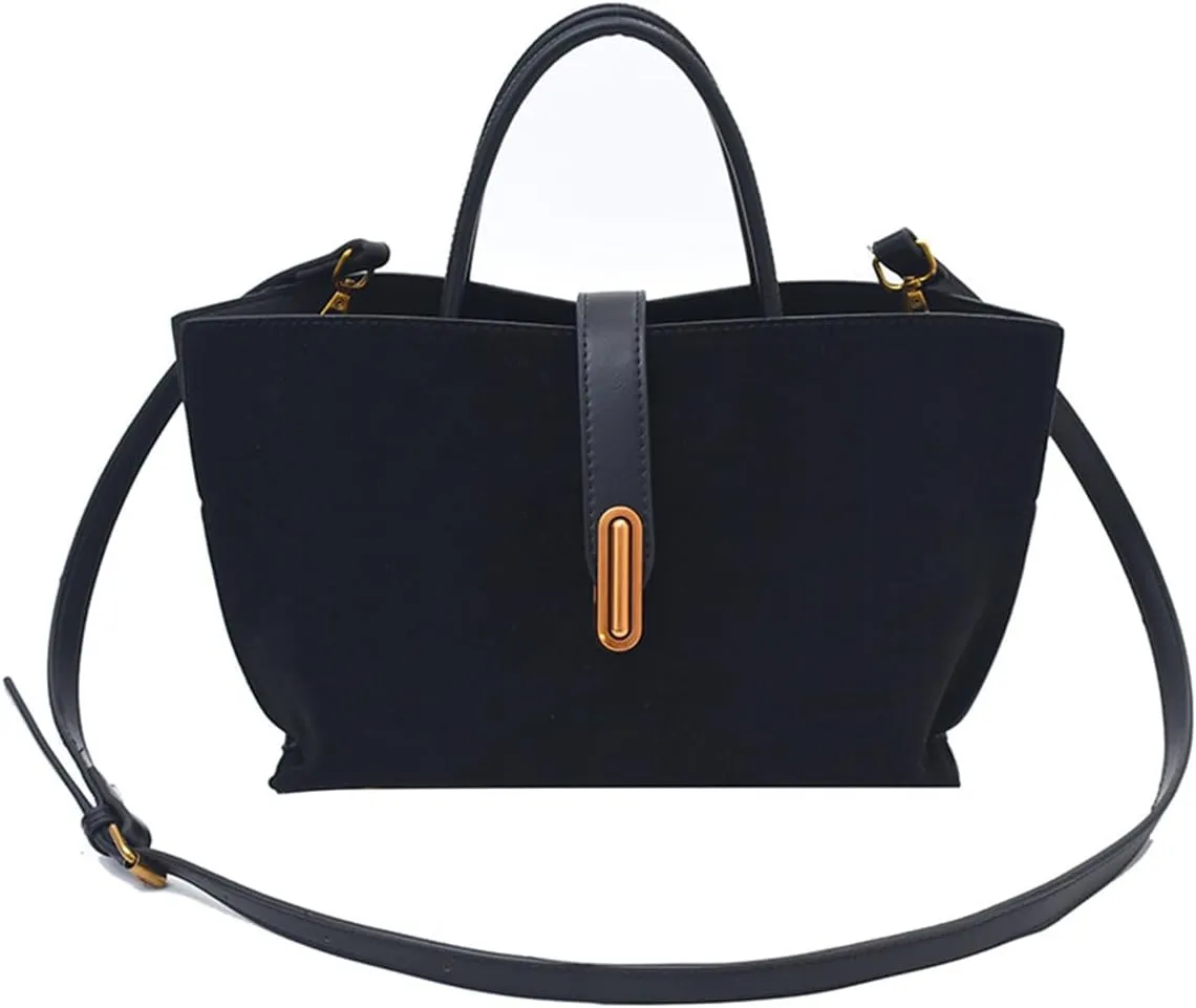 Ling Chuang Suede Shoulder Women's Bag 2025 Handbag Crossbody Brown Suede Purse Fashion Handbag