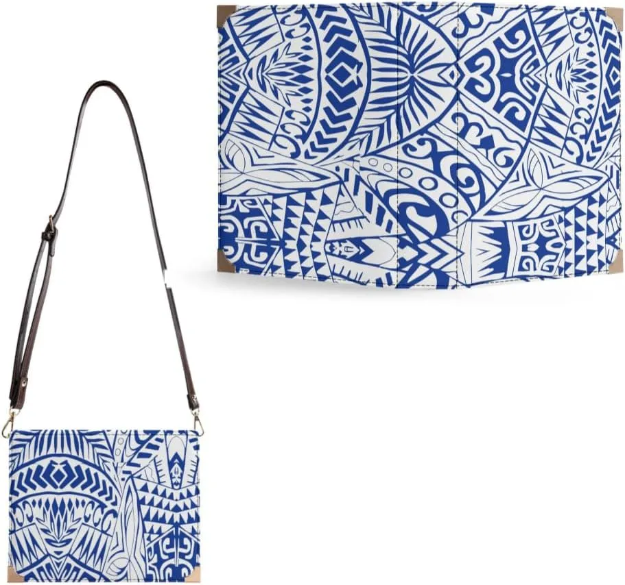 Literature Lovers Crossbody Bag Polynesian Custom Tribal Crossbody Bag Student Women Square Crossbody Bag