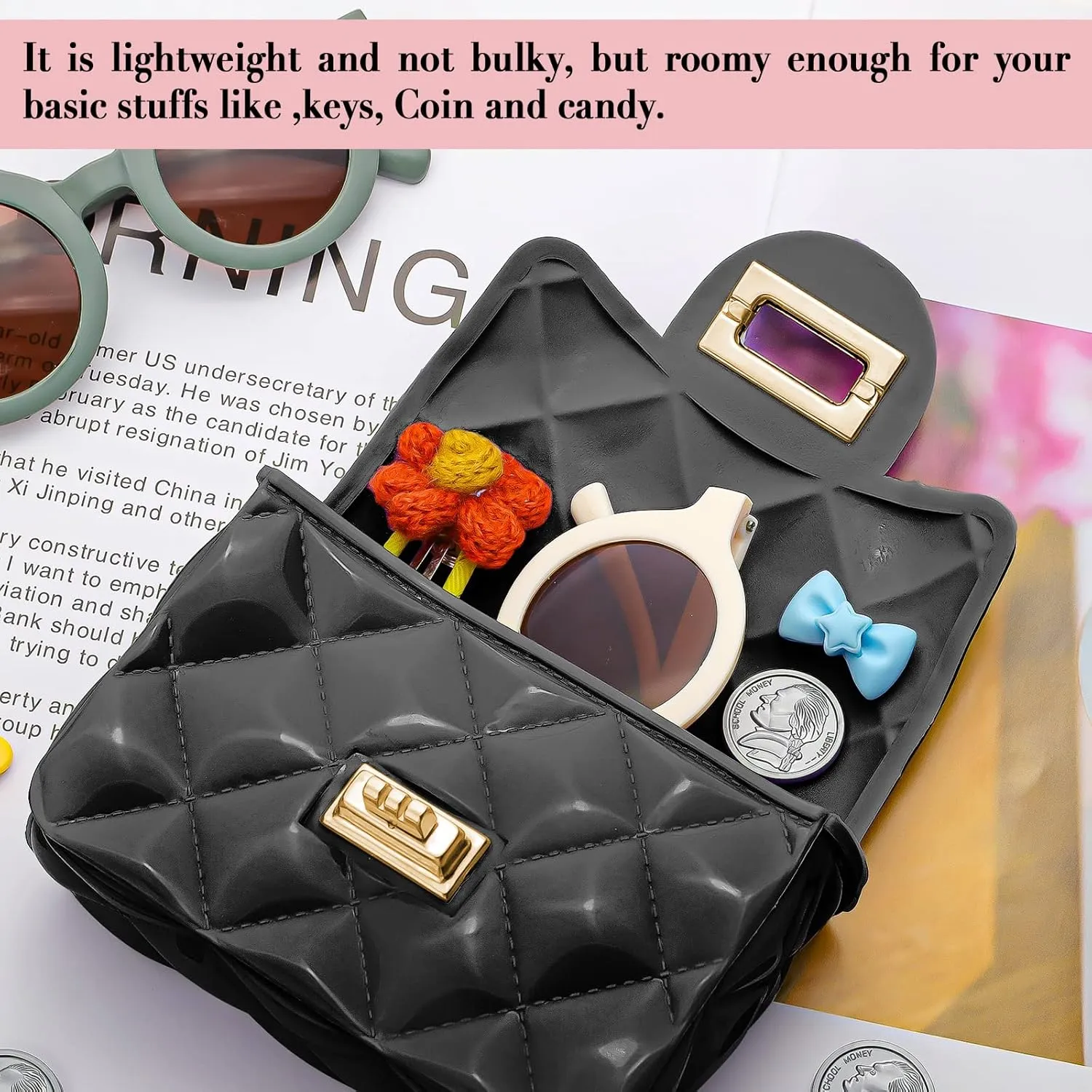 Little Girls Purse Cute Toddler Purse Fashion Crossbody Purse And Handbands Mini Kids Purse For Children