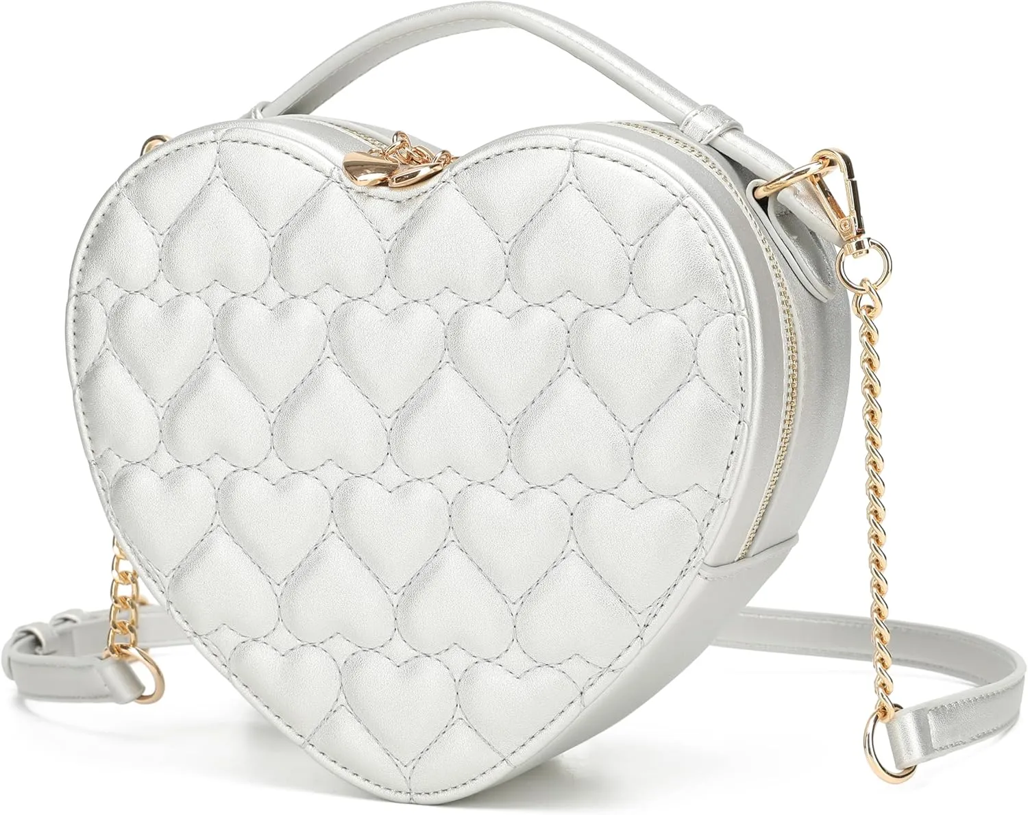 lola mae Heart Shape Crossbody Bag Zip Around Shoulder Handbag